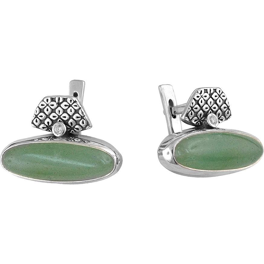 

Серьги женские из серебра Эстет К3С453586Ч, фианит/яшма, К3С453586Ч