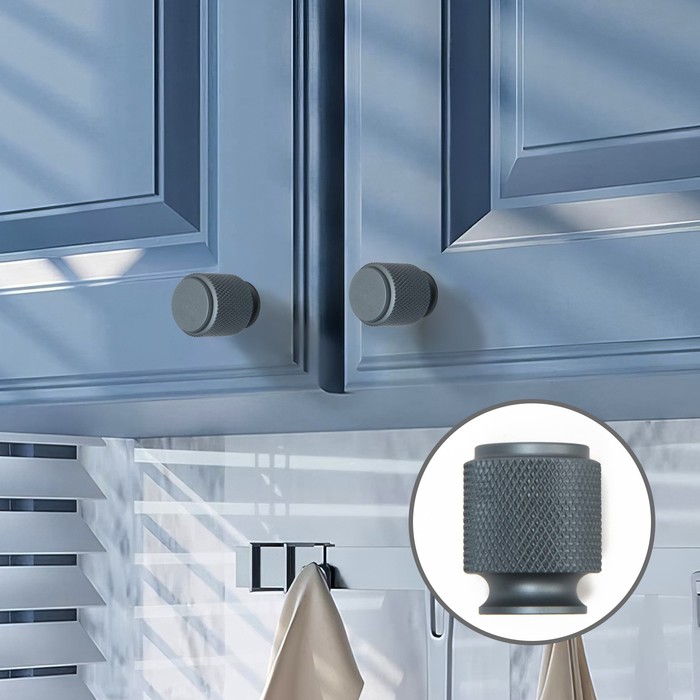 

Ручка кнопка CAPPIO PK327, d=20 мм, цвет графит, Серый