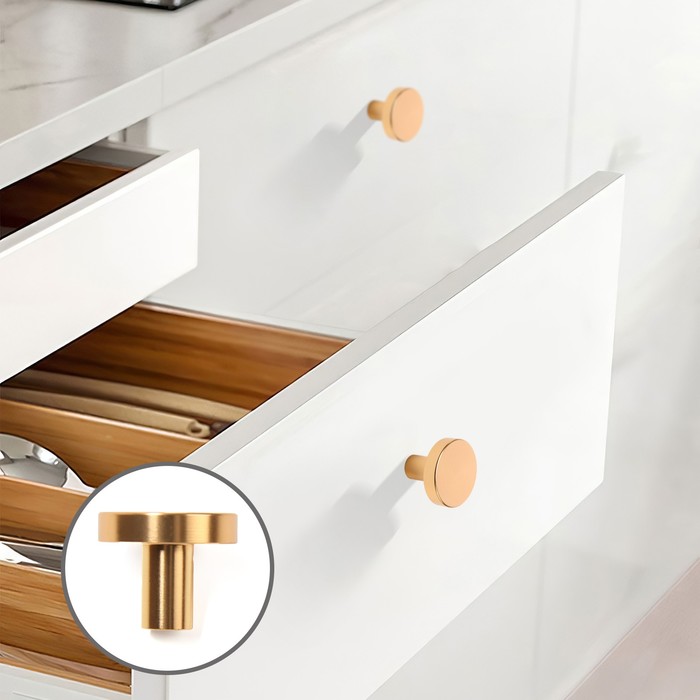 

Ручка кнопка CAPPIO PK325, d=30 мм, цвет золото, Золотистый