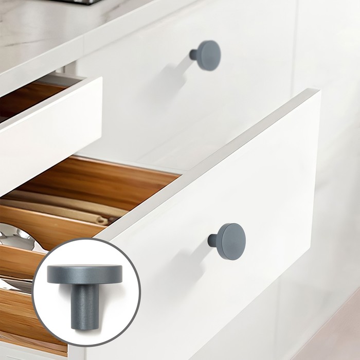 

Ручка кнопка CAPPIO PK325, d=30 мм, цвет графит, Серый