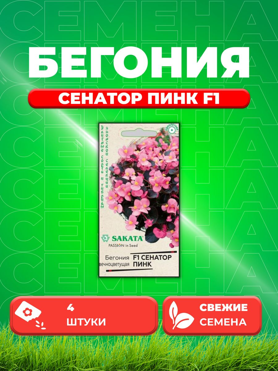 

Семена Бегония Сенатор Пинк F1 вечноцв. 4 шт.Саката