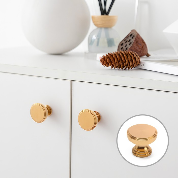 

Ручка кнопка CAPPIO PK322, d=30 мм, цвет золото, Золотистый