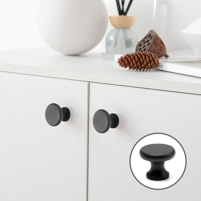 

Ручка кнопка CAPPIO PK320, d=24 мм, цвет черный
