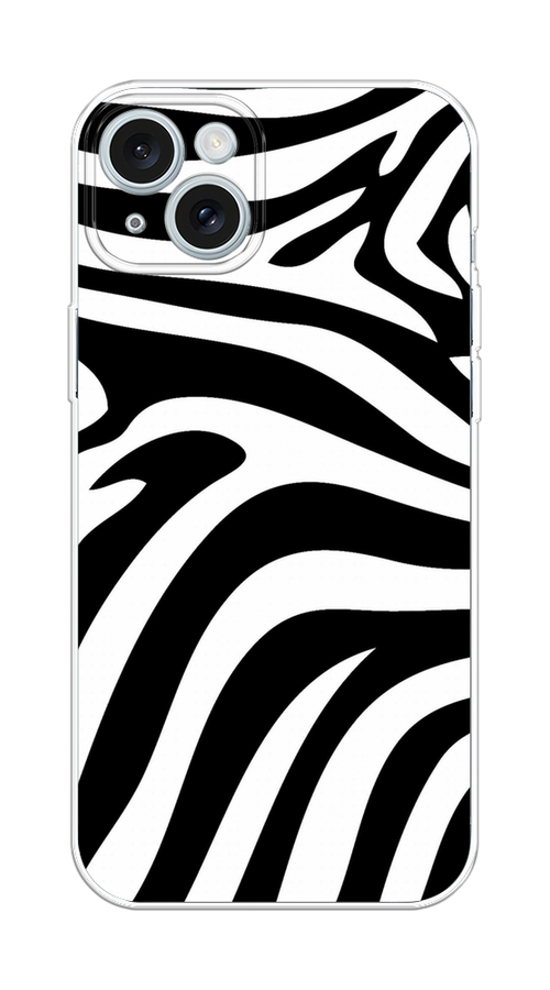 

Чехол на Apple iPhone 15 Plus "Полоски зебры", Черный;белый;бежевый, 15650-1
