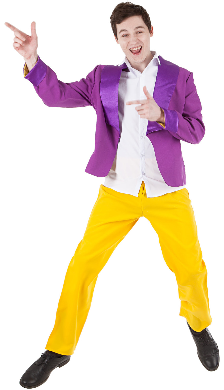фото Костюм птица феникс стиляга с фиолетовым пиджаком взрослый 48-50