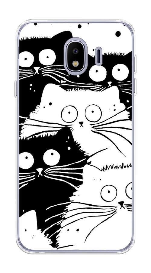 

Чехол Awog на Samsung Galaxy J4 "Коты черно-белые", Черный;белый, 26450-2