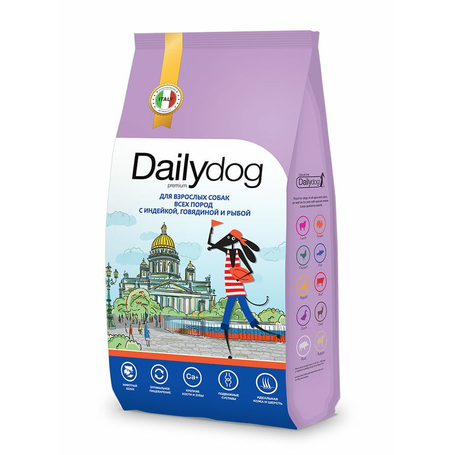 фото Сухой корм для собак dailydog casual, с индейкой, говядиной и рыбой 2шт по 3кг