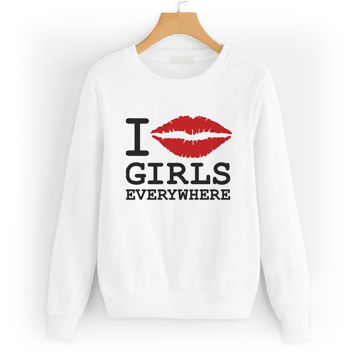 

Свитшот белый CoolPodarok I girls everywhere, W0111452