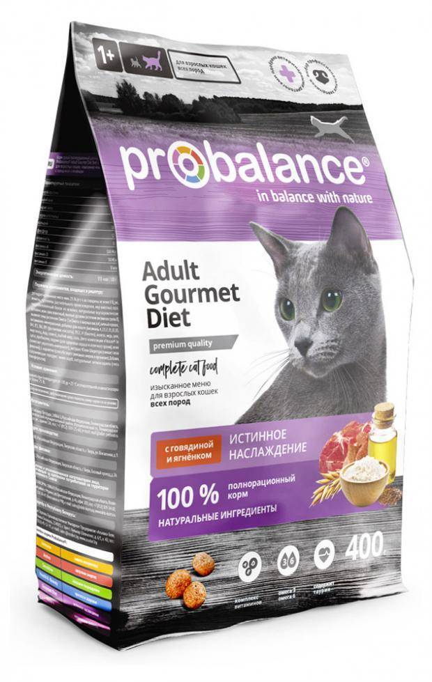 Сухой корм для кошек Probalance Истинное удовольствие, говядина, ягненок, 10шт по 0,4 кг