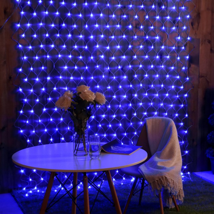 

Гирлянда Сеть Luazon Lighting, 2 х 3 м , IP44, прозрачная нить, 384 LED, синее, 220 В