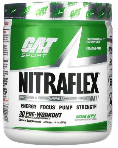 фото Предтренировочные комплексы gat nitraflex 30 порций голубика