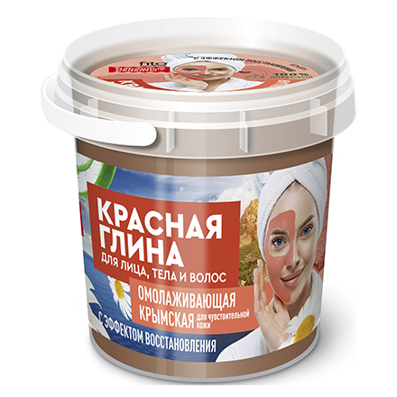 фото Красная глина для лица, тела и волос fito organic, 155 мл