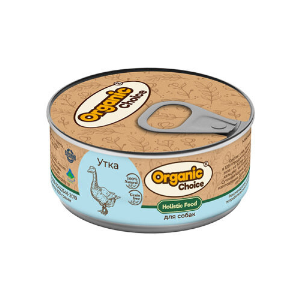 

Консервы для собак Organic Сhoice, утка, 24шт по 100 г