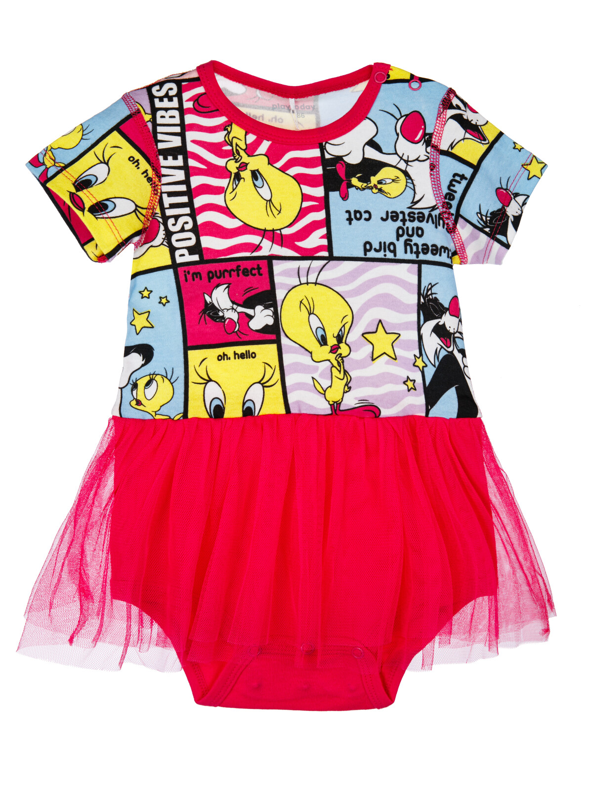 Платье детское PlayToday 12449052, фуксия,разноцветный, 74
