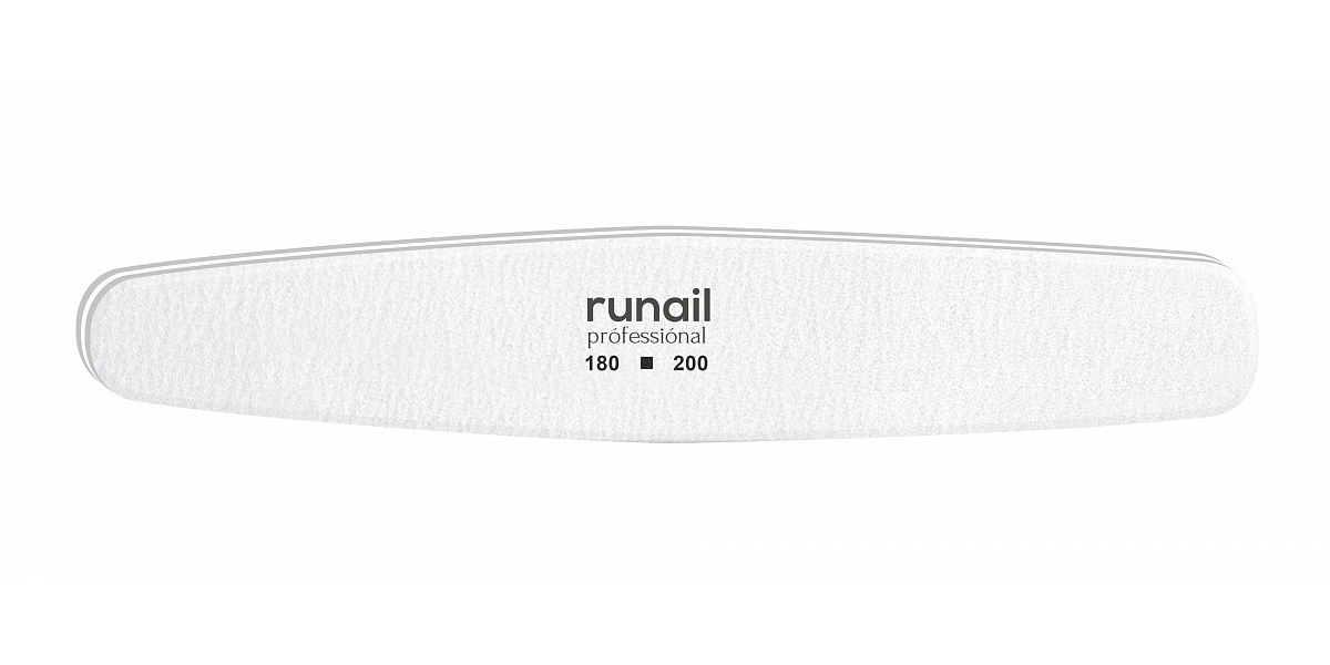 фото Пилка runail для искусственных ногтей, белая, овал, 180/200