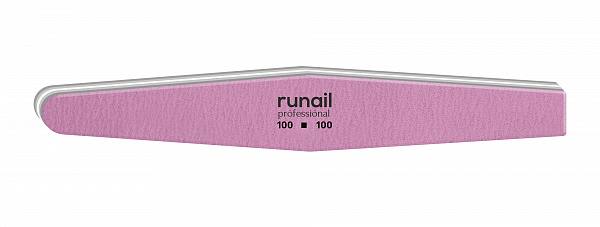

Пилка RuNail для искусственных ногтей, розовая, ромб, 100/100