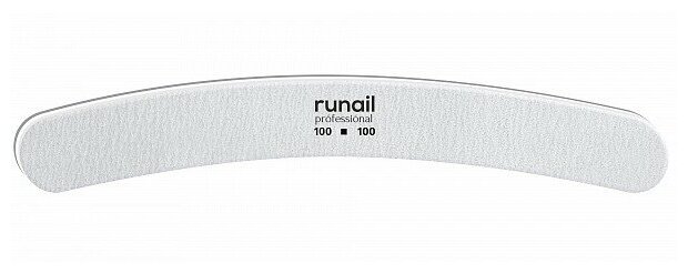 

Пилка RuNail для искусственных ногтей, белая, бумеранг, 100/100