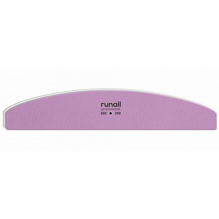 

Пилка RuNail для искусственных ногтей, сиреневая, полукруглая, 200/200
