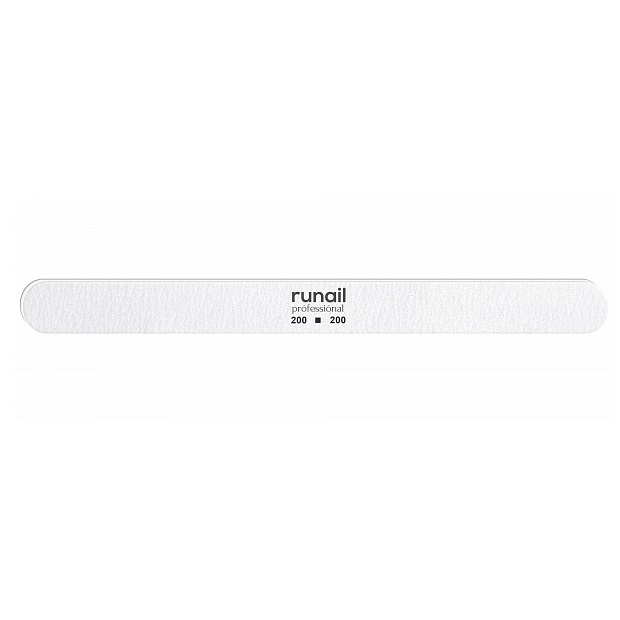 

Пилка RuNail для искусственных ногтей, белая, закругленная, 200/200