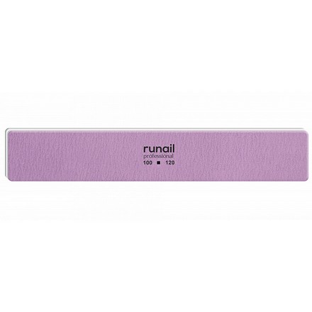 

Пилка RuNail для искусственных ногтей, сиреневая, прямая, 100/120