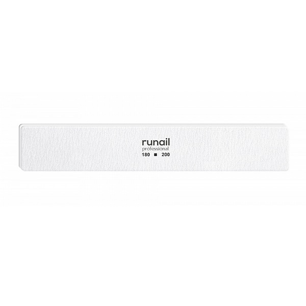

Пилка RuNail для искусственных ногтей, белая, прямая, 180/200