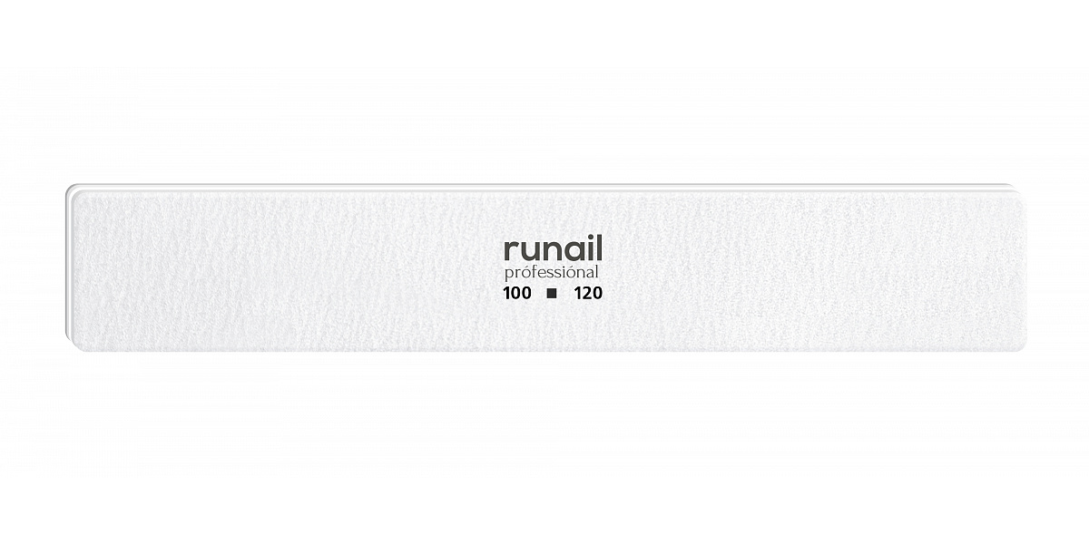 

Пилка RuNail для искусственных ногтей, белая, прямая, 100/120