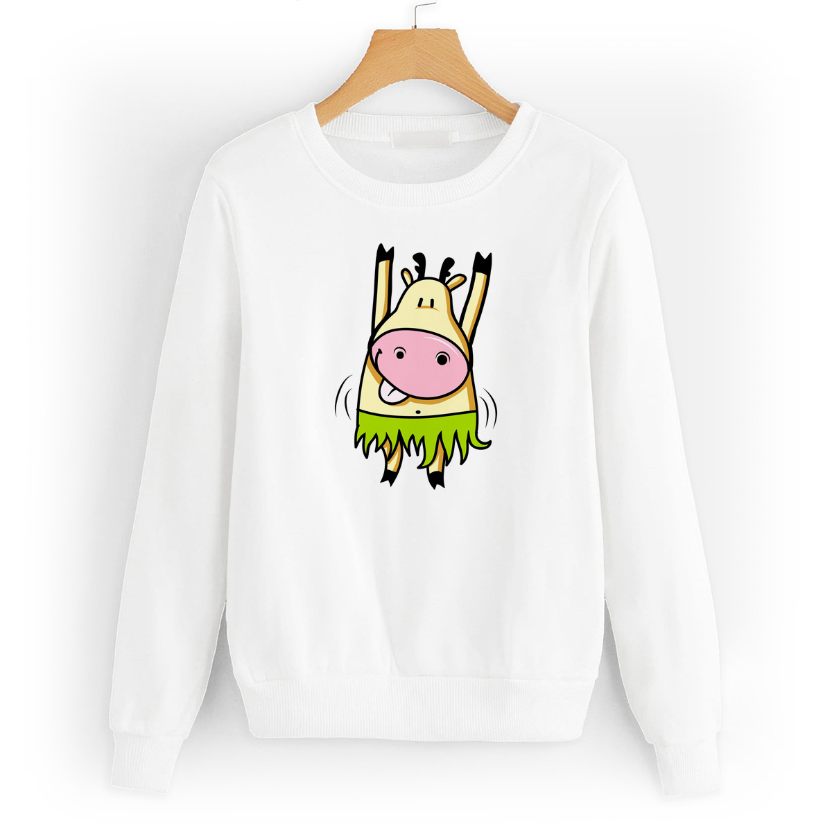 

Свитшот белый CoolPodarok Иллюстрация.Веселая корова, W0151380