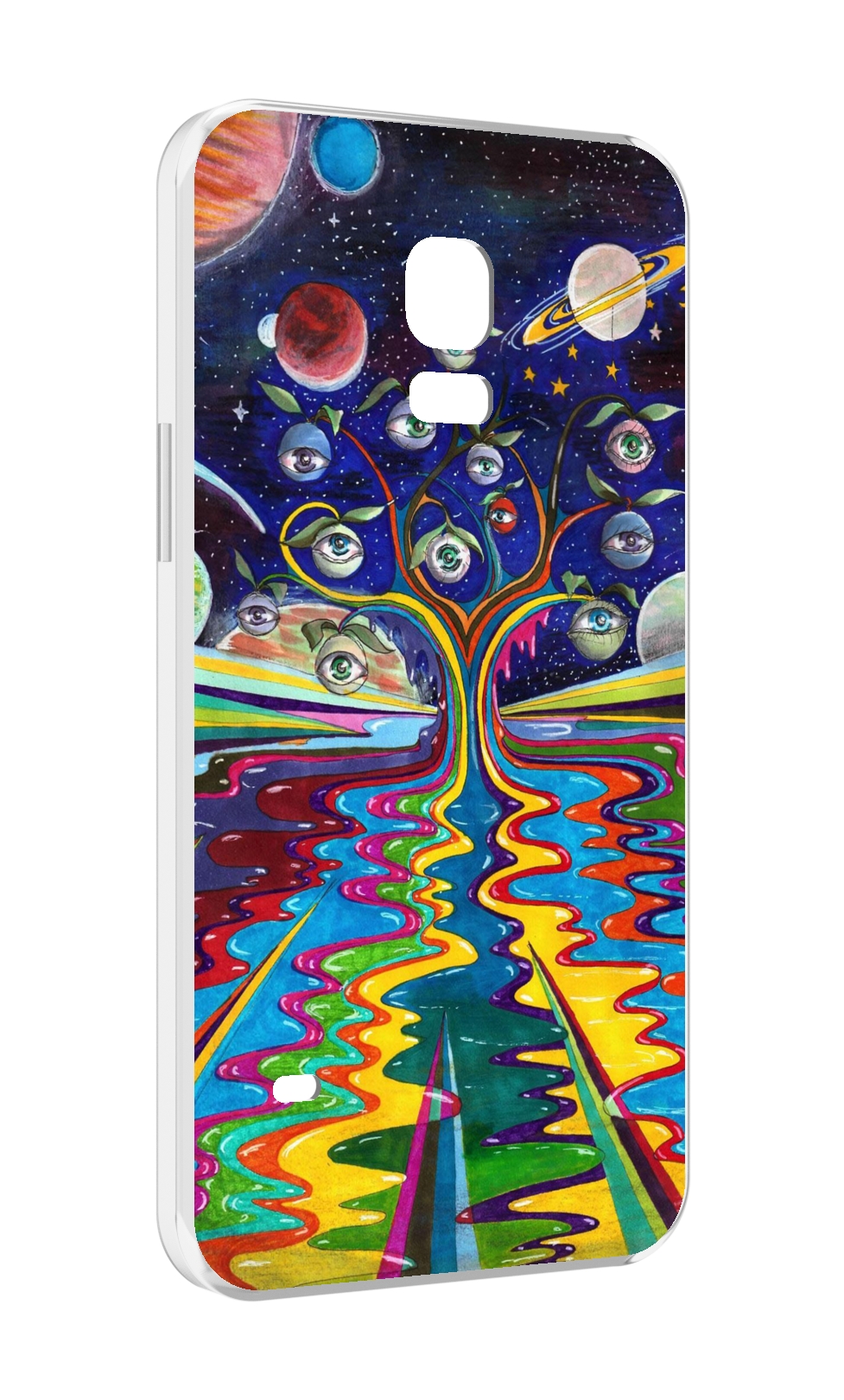 

Чехол MyPads дерево с глазами акварель для Samsung Galaxy S5 mini, Прозрачный, Tocco