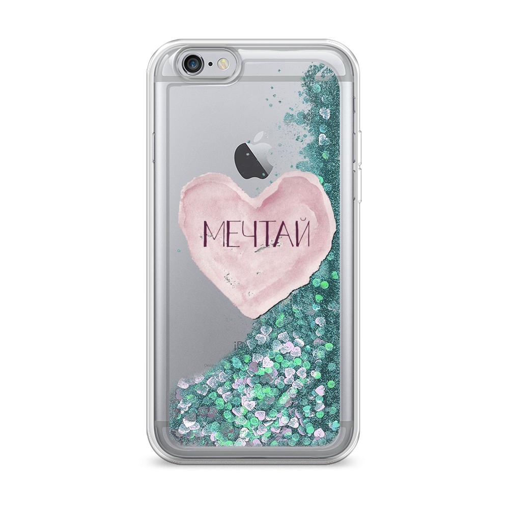 

Жидкий чехол с блестками "Мечтай сердце" на Apple iPhone 6, 10495-1