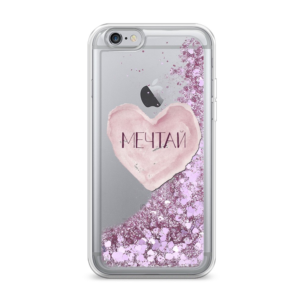 

Жидкий чехол с блестками "Мечтай сердце" на Apple iPhone 6, 10494-1