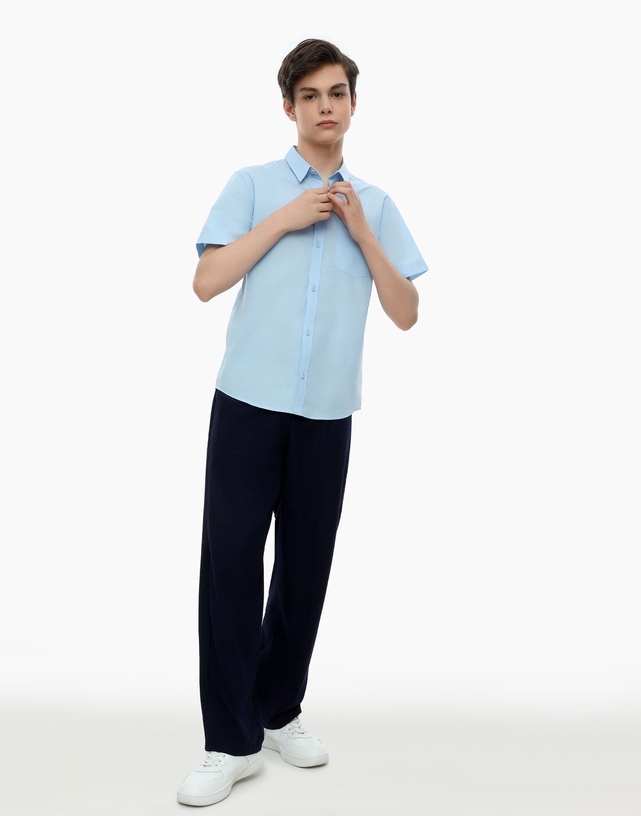 Голубая рубашка Regular с коротким рукавом для мальчика