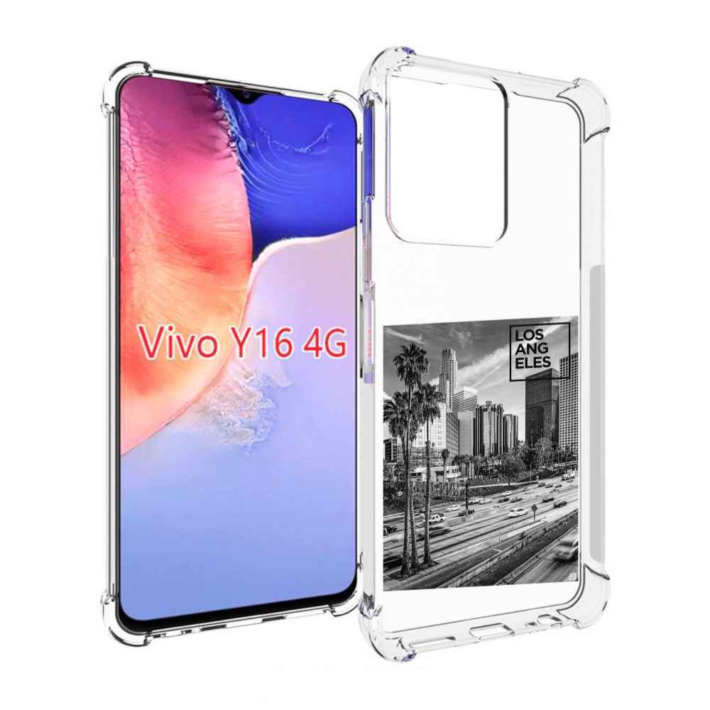 

Чехол MyPads черно белый лос анджелес для Vivo Y16 4G/ Vivo Y02S, Прозрачный, Tocco