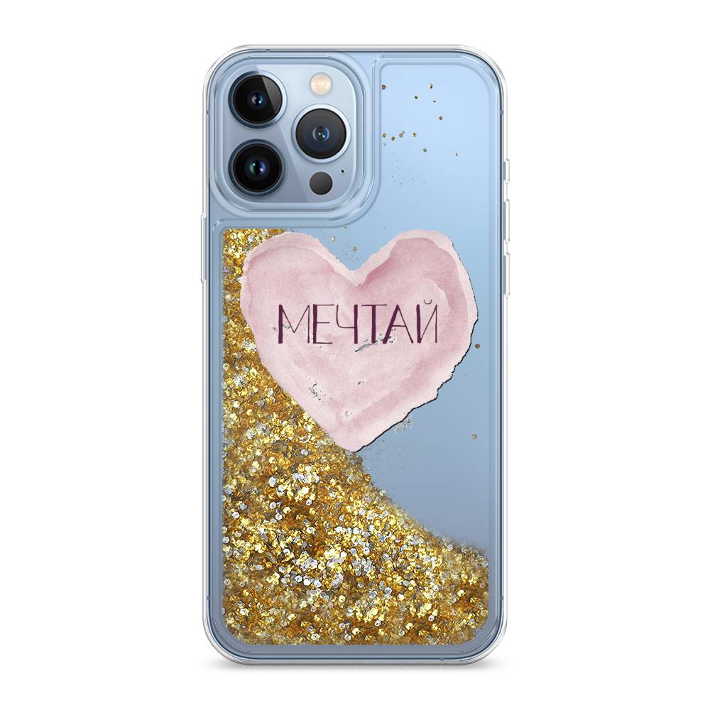 

Жидкий чехол с блестками "Мечтай сердце" на Apple iPhone 13 Pro Max, 14490-1