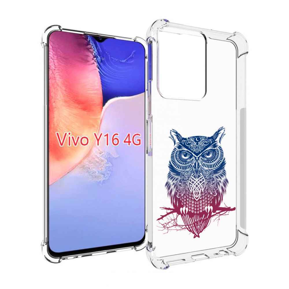 

Чехол MyPads хиппи сова для Vivo Y16 4G/ Vivo Y02S, Прозрачный, Tocco