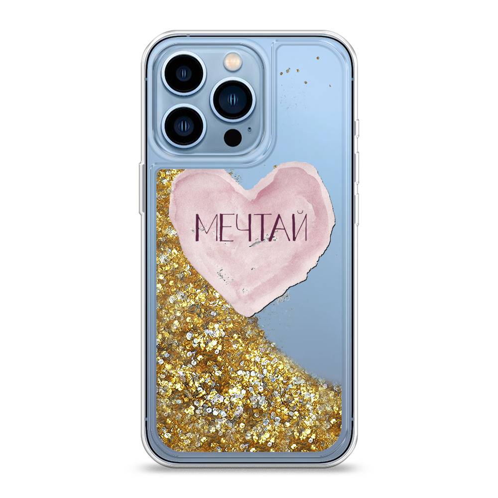

Жидкий чехол с блестками "Мечтай сердце" на Apple iPhone 13 Pro, 14390-1