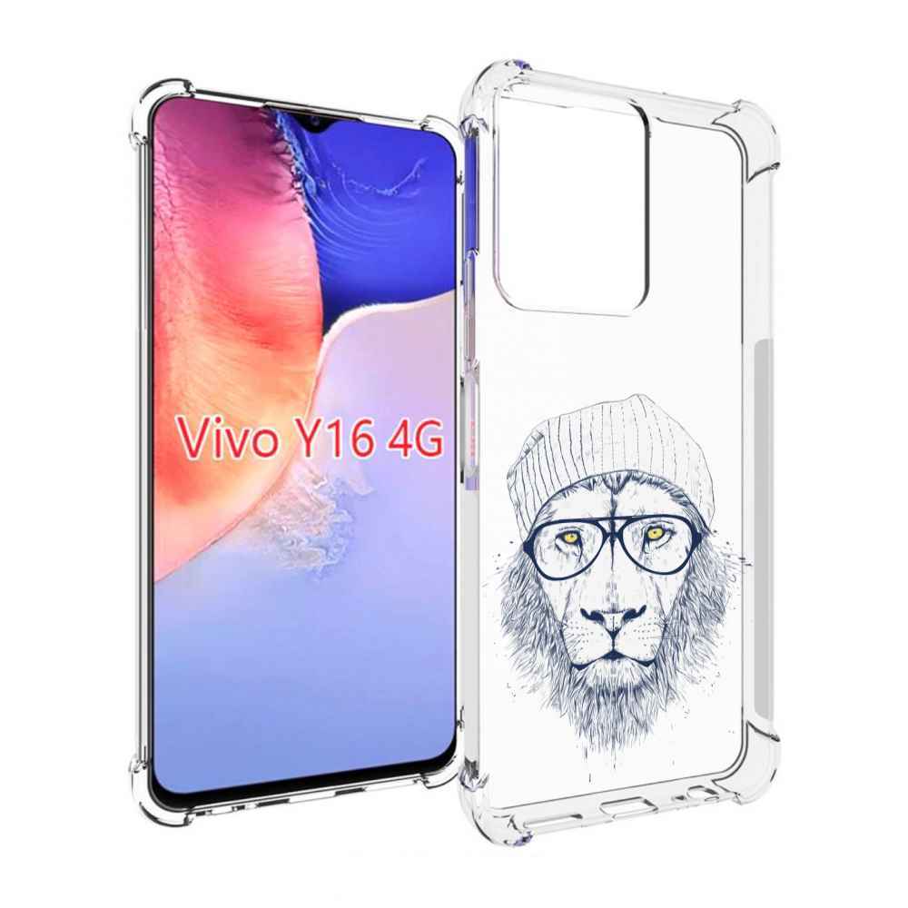 

Чехол MyPads хиппи лев для Vivo Y16 4G/ Vivo Y02S, Прозрачный, Tocco
