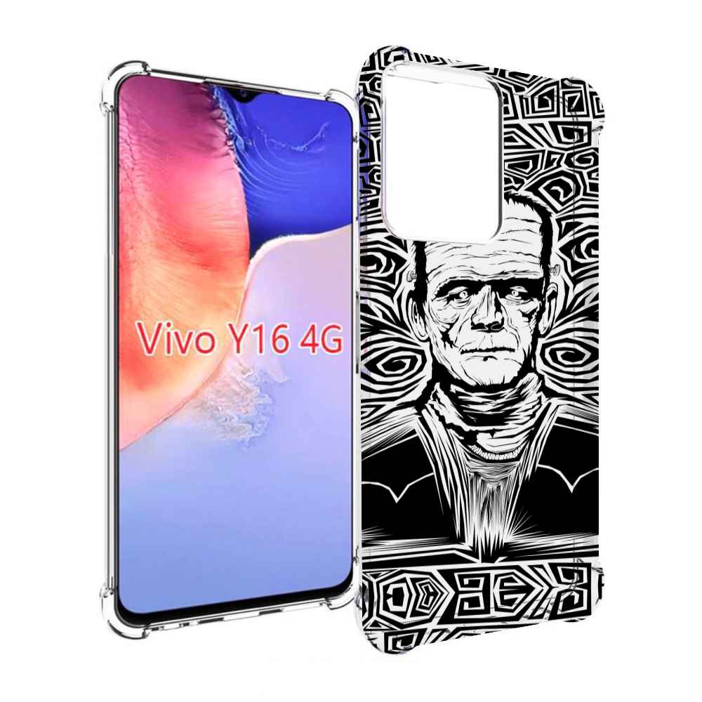 

Чехол MyPads франкенштейн черно белый для Vivo Y16 4G/ Vivo Y02S, Прозрачный, Tocco