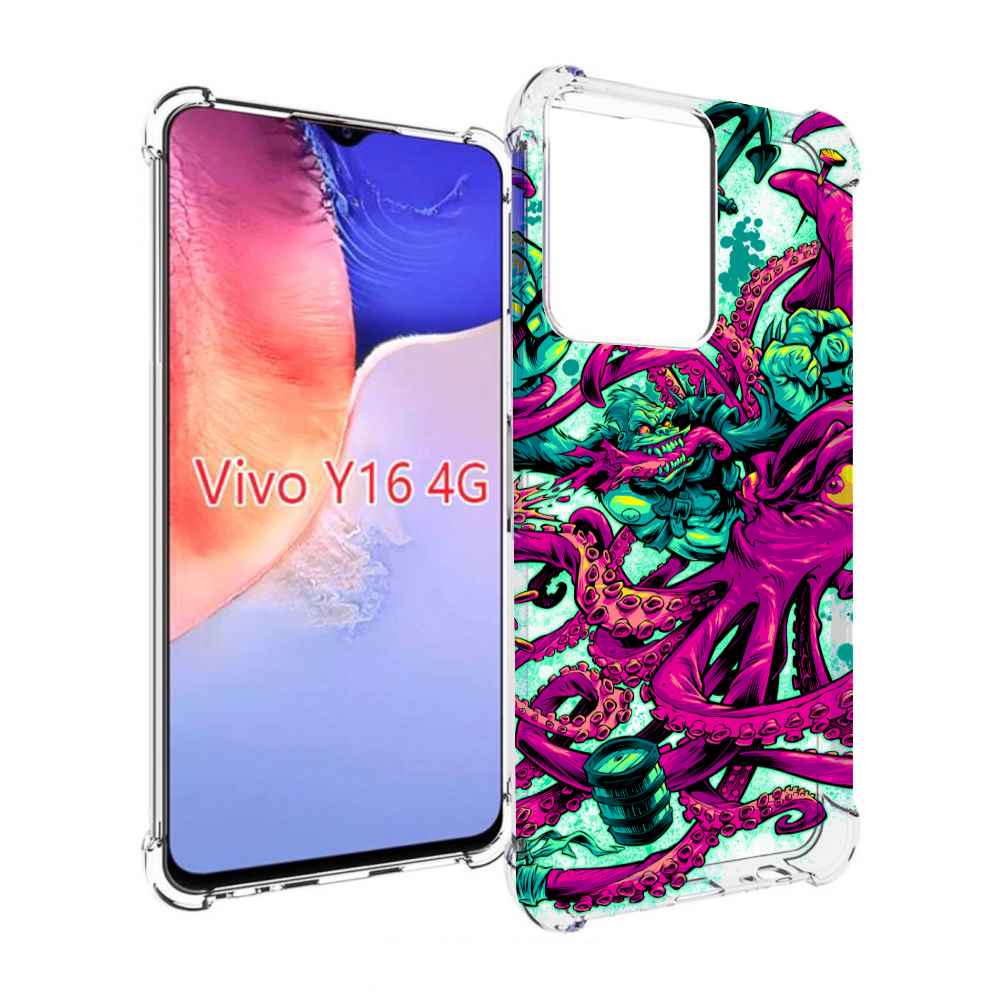

Чехол MyPads фиолетовый кракен для Vivo Y16 4G/ Vivo Y02S, Прозрачный, Tocco