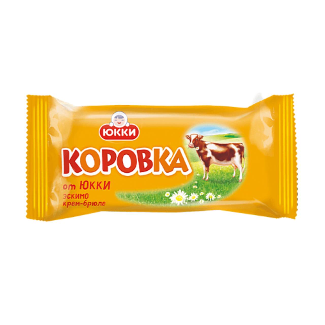 

Мороженое Юкки Коровка от Юкки эскимо, с вафельной сушкой, сливочное крем-брюле, 65 г