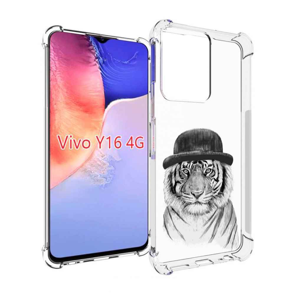 

Чехол MyPads тигр британец для Vivo Y16 4G/ Vivo Y02S, Прозрачный, Tocco
