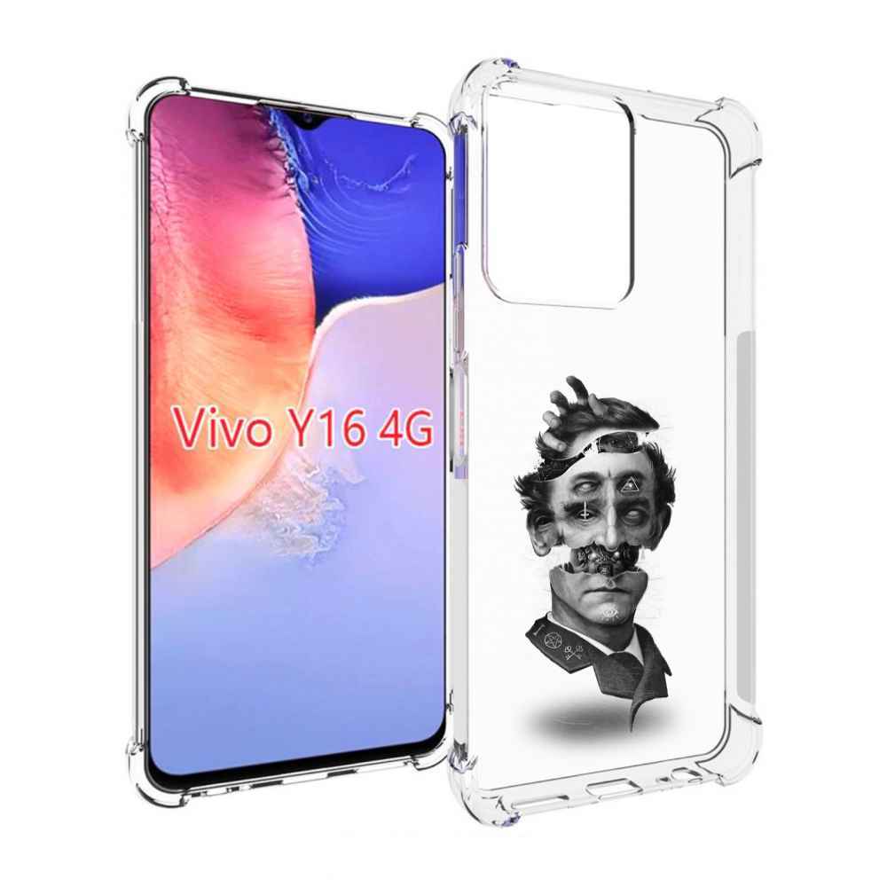 

Чехол MyPads страшное лицо абстракция для Vivo Y16 4G/ Vivo Y02S, Прозрачный, Tocco