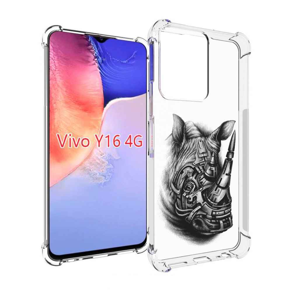 

Чехол MyPads стальной носорог для Vivo Y16 4G/ Vivo Y02S, Прозрачный, Tocco