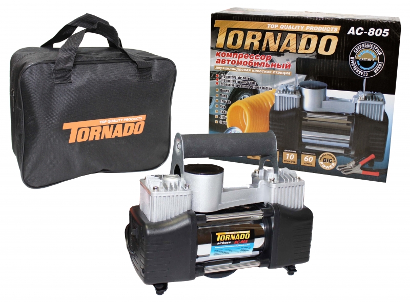 Компрессор 2-поршневой Торнадо №805 60л/мин, в сумке Master Mike №805