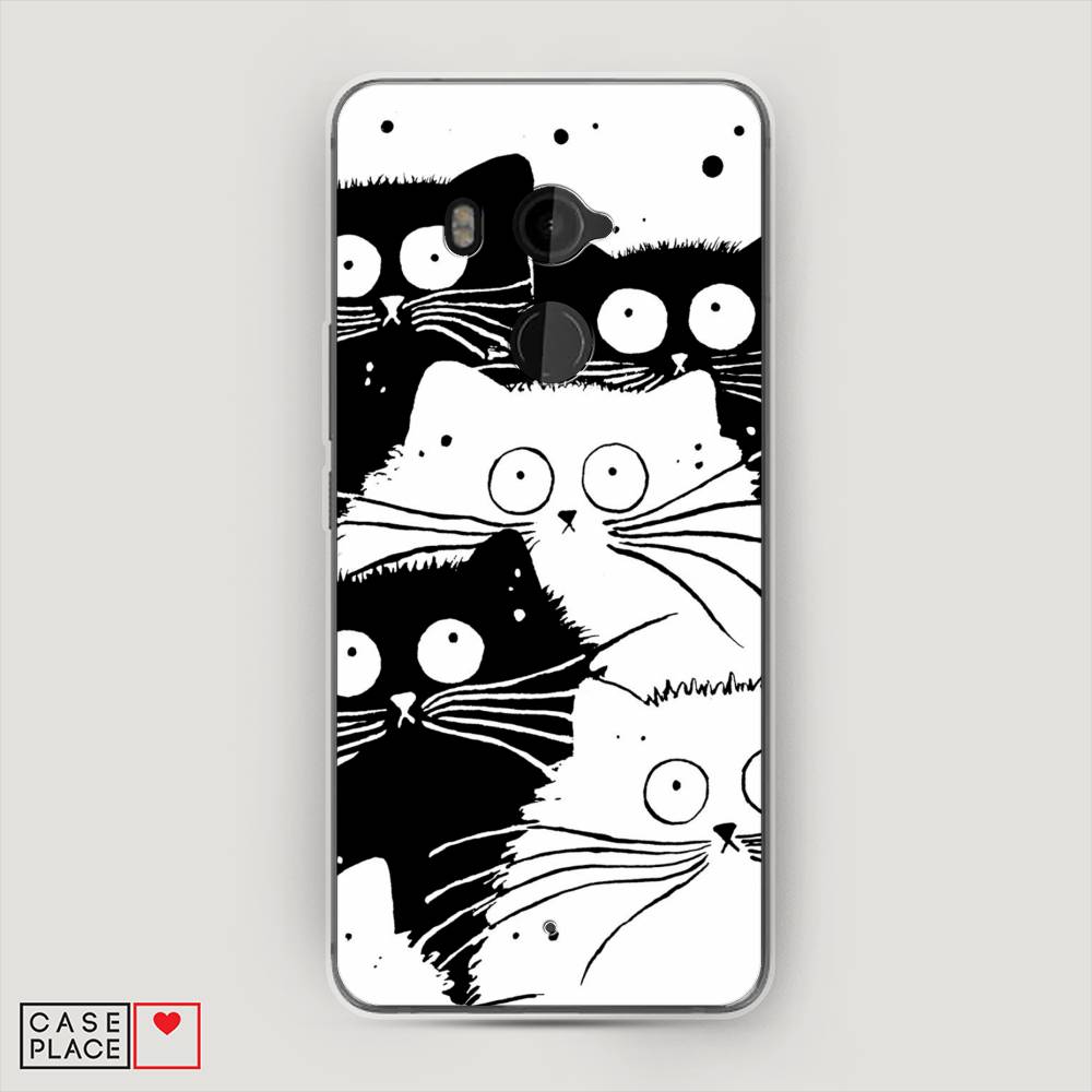 

Чехол Awog на HTC U11 Plus / Эйчтиси U11 Plus "Коты черно-белые", Разноцветный, 102150-2