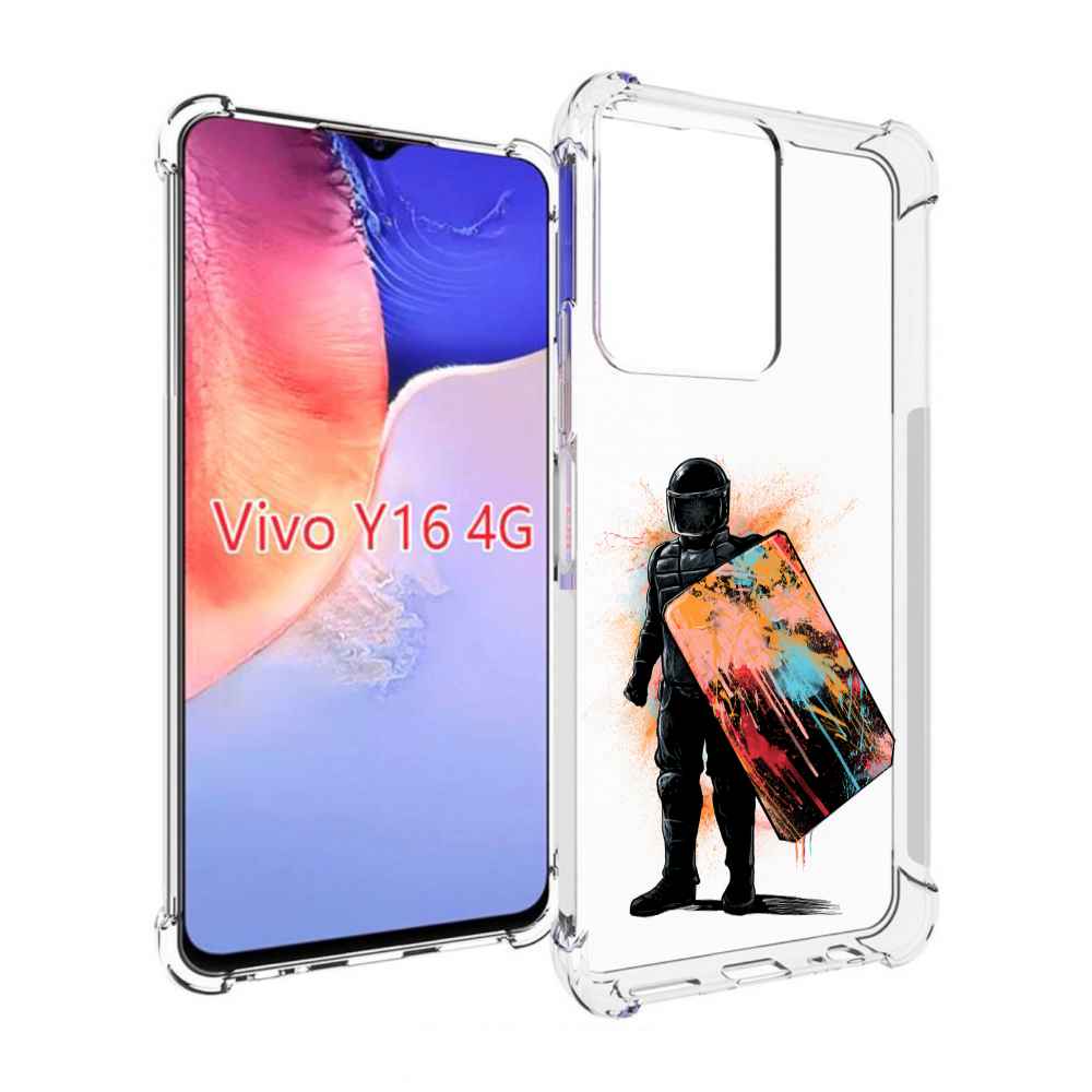 

Чехол MyPads солдат с красочным щитом для Vivo Y16 4G/ Vivo Y02S, Прозрачный, Tocco