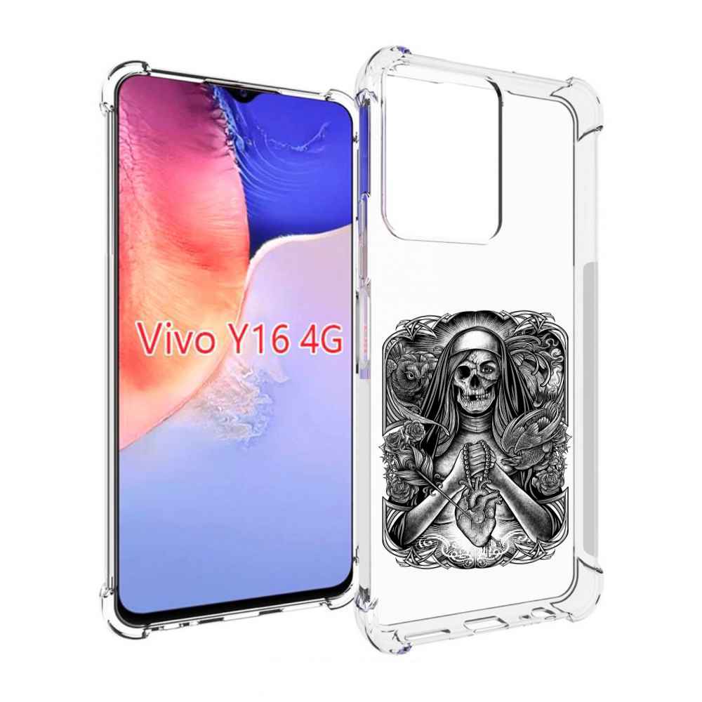 

Чехол MyPads скелет с сердцем для Vivo Y16 4G/ Vivo Y02S, Прозрачный, Tocco