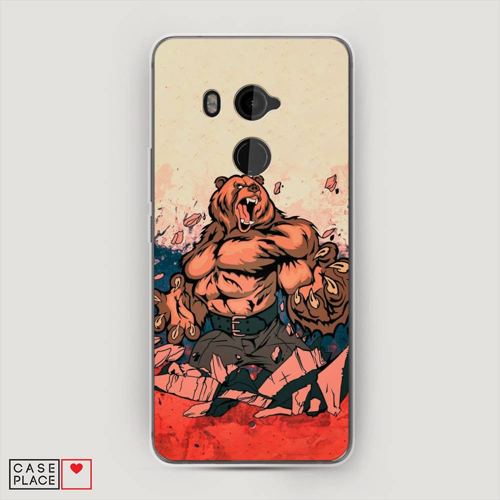 

Чехол Awog на HTC U11 Plus / Эйчтиси U11 Plus "Медведь с флагом РФ", Разноцветный, 102150-2