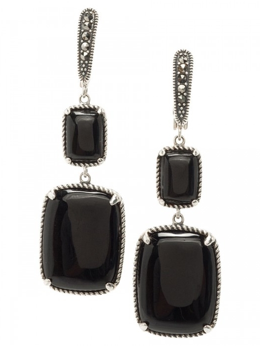 

Серьги женские из серебра ЮК Марказит M201963, марказит/оникс, M201963