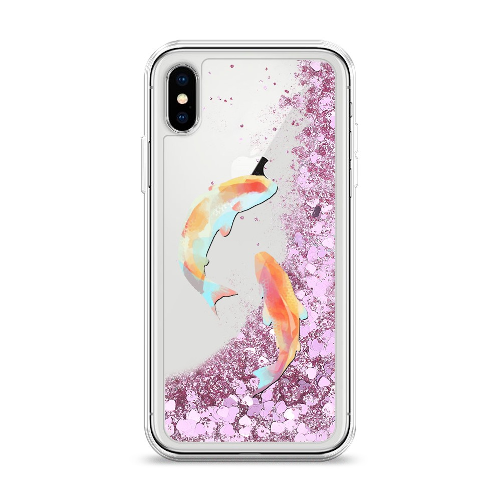 

Жидкий чехол с блестками "Акварельные карпы" на Apple iPhone X (10), 11094-1
