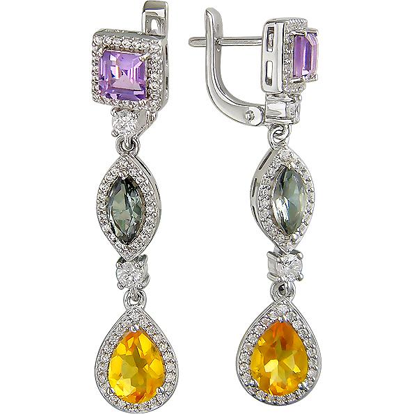 

Серьги женские из серебра Эстет Г11С351243MIX, топаз/фианит, Г11С351243MIX
